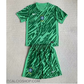 Brasile Portiere Prima Maglia Bambino Copa America 2024 Manica Corta (+ Pantaloni corti)